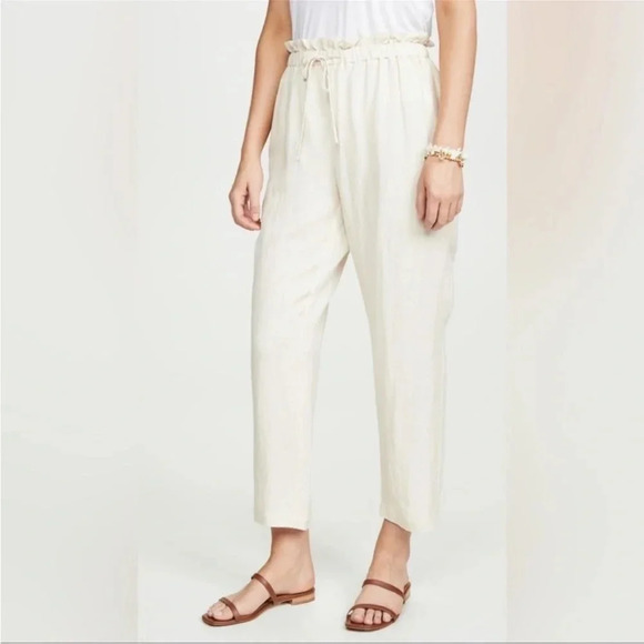HATCH Collection Paperbag Beige Lightweight Cotton Pants size 0 - Picture 1 of 7